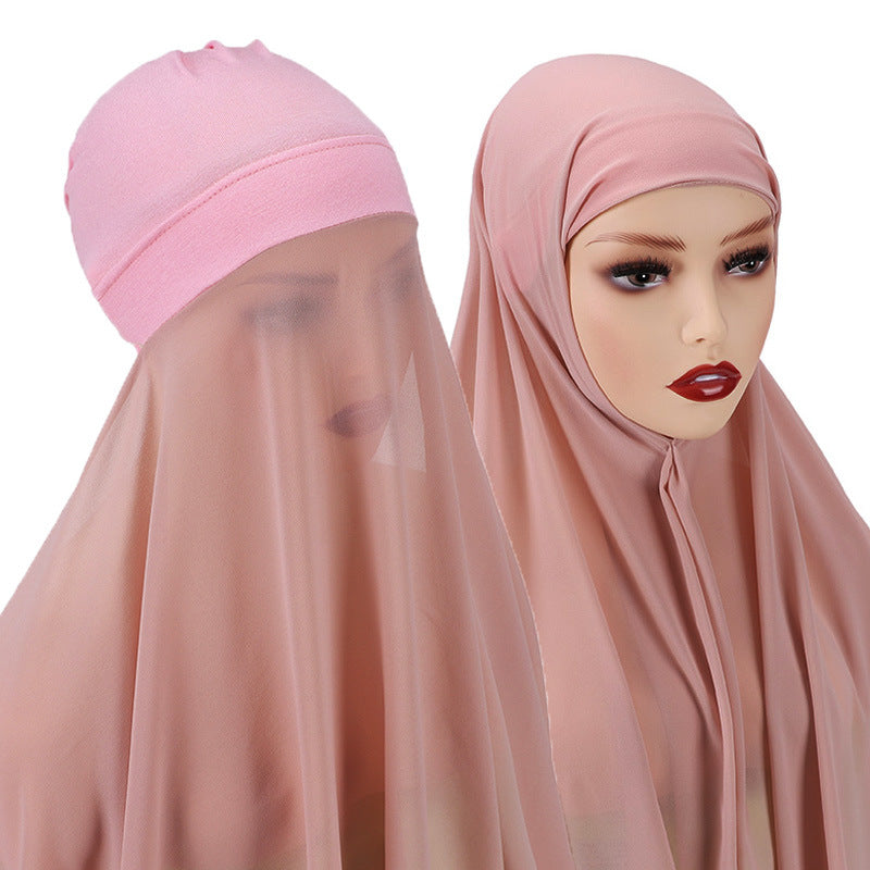 PREMIUM Chiffon Hijab mit integriertem Bonnet / in 9 Farben erhältlich