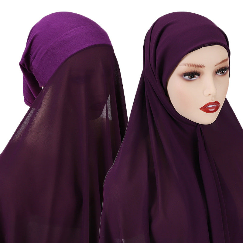 PREMIUM Chiffon Hijab mit integriertem Bonnet / in 9 Farben erhältlich