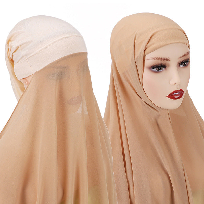 PREMIUM Chiffon Hijab mit integriertem Bonnet / in 9 Farben erhältlich