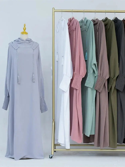 NEU Abaya mit Kapuze / In 10 Farben erhältlich