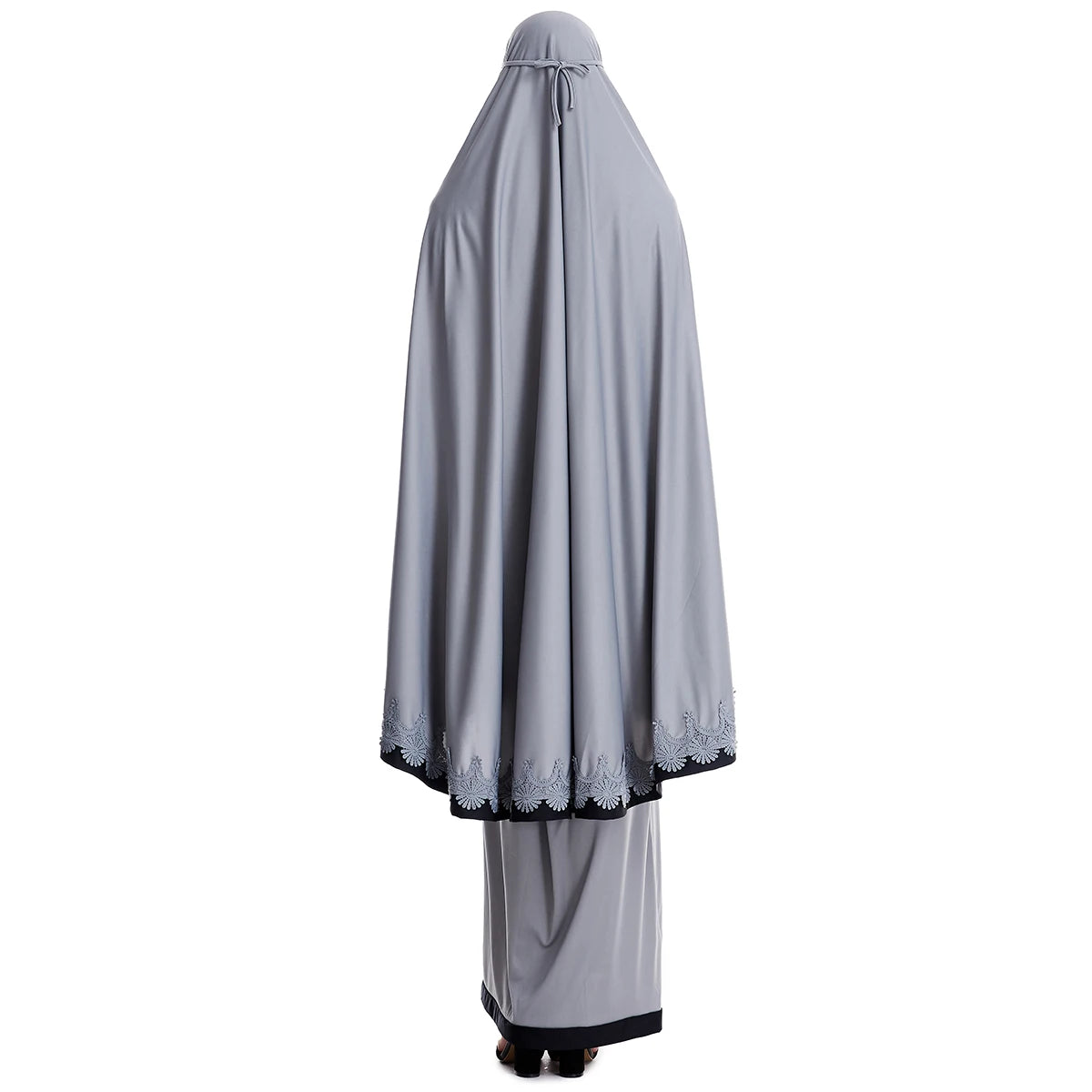 NEU Abaya Gebetskleid 2-Teiler mit Spitze / in 3 Farben erhältlich