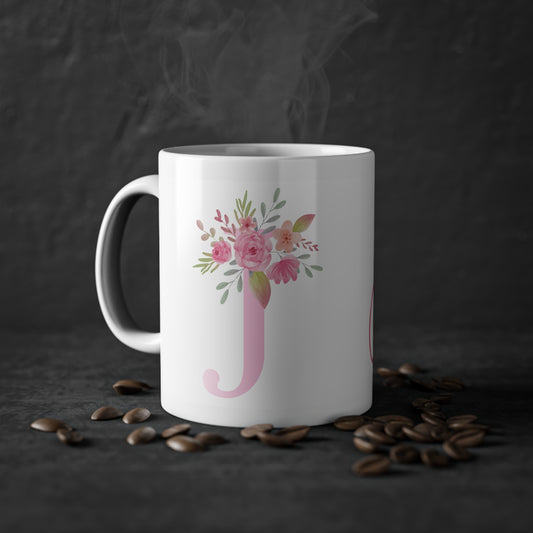 Personalisierte Tasse Name und Buchstabe / Milchglas, weiß, schwarz, mehrere Farben & Modelle verfügbar