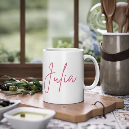 Personalisierte Tasse Name und Buchstabe / Milchglas, weiß, schwarz, mehrere Farben & Modelle verfügbar