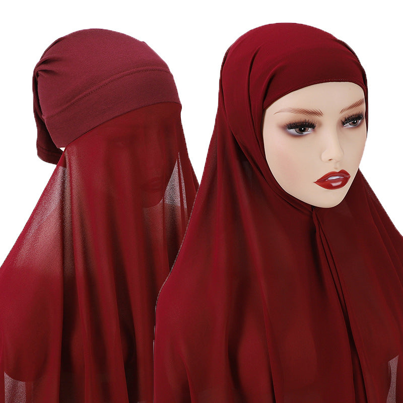 PREMIUM Chiffon Hijab mit integriertem Bonnet / in 9 Farben erhältlich