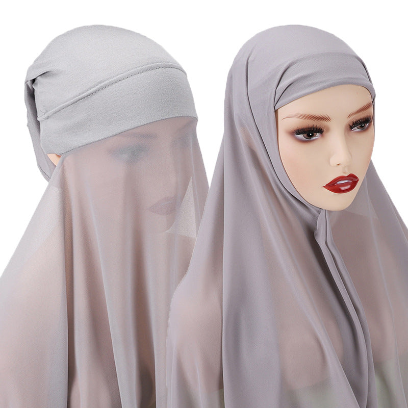 PREMIUM Chiffon Hijab mit integriertem Bonnet / in 9 Farben erhältlich